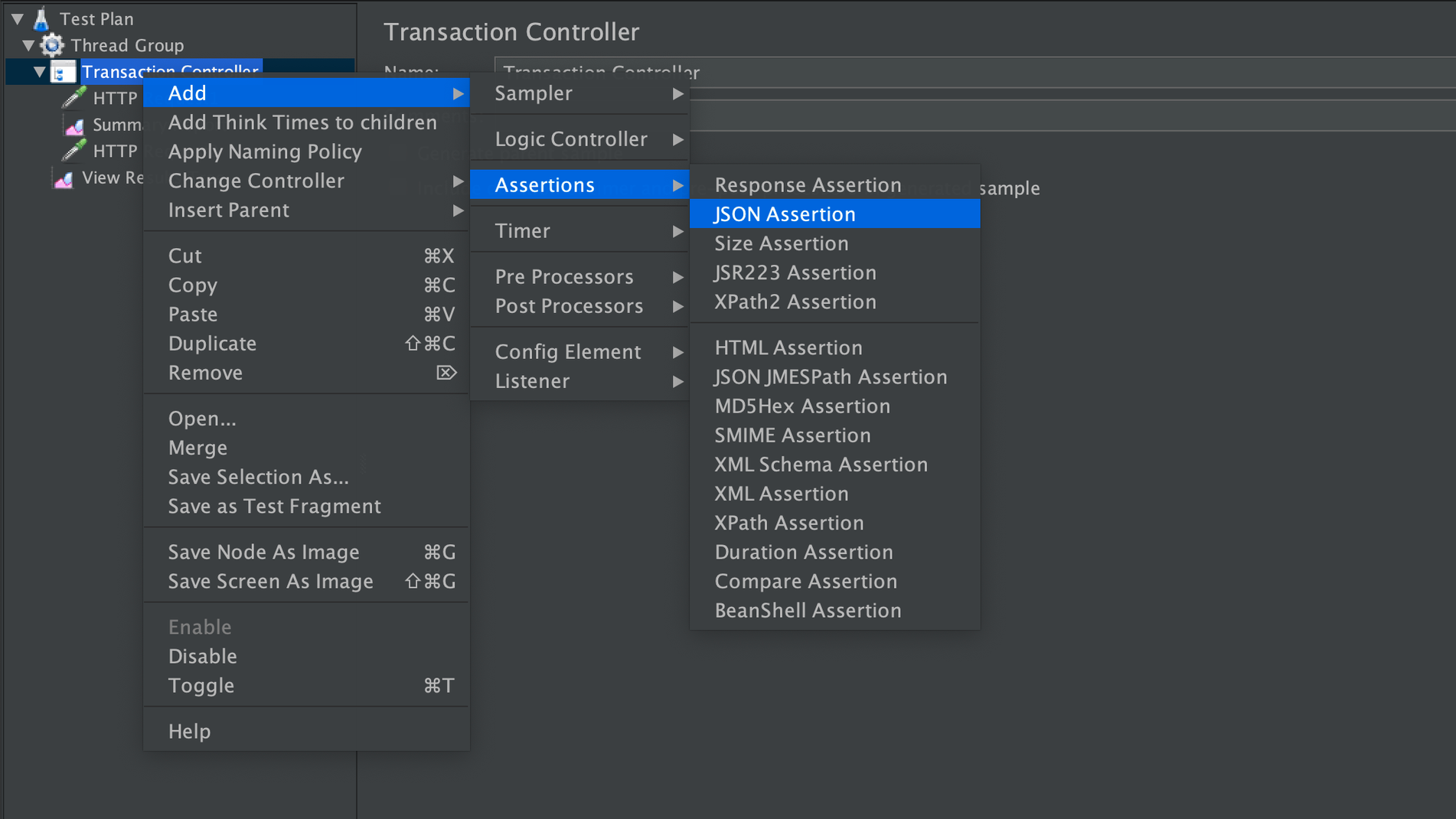 JSON assertion