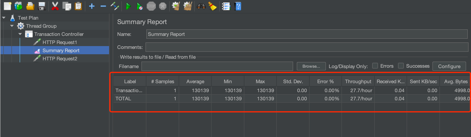 Checked summary report