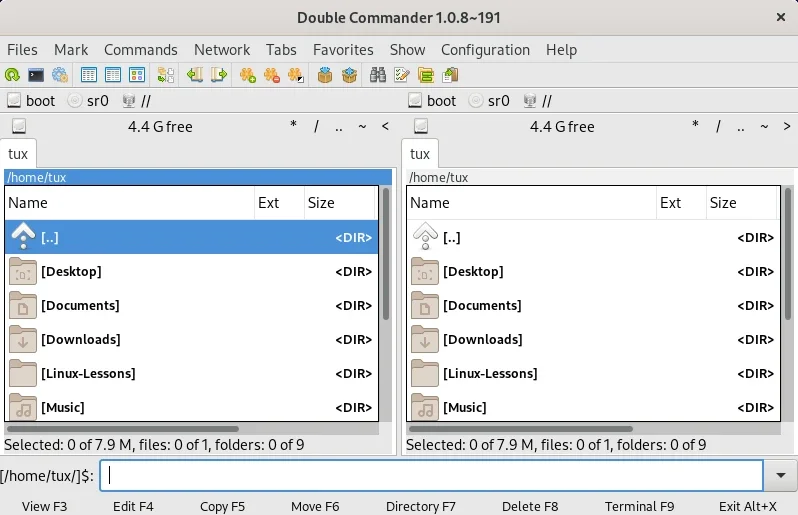 Explore the features of the Linux Double Commander file manager