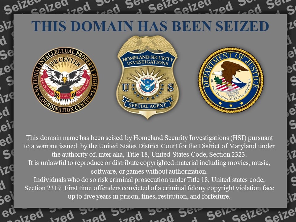 seized domains