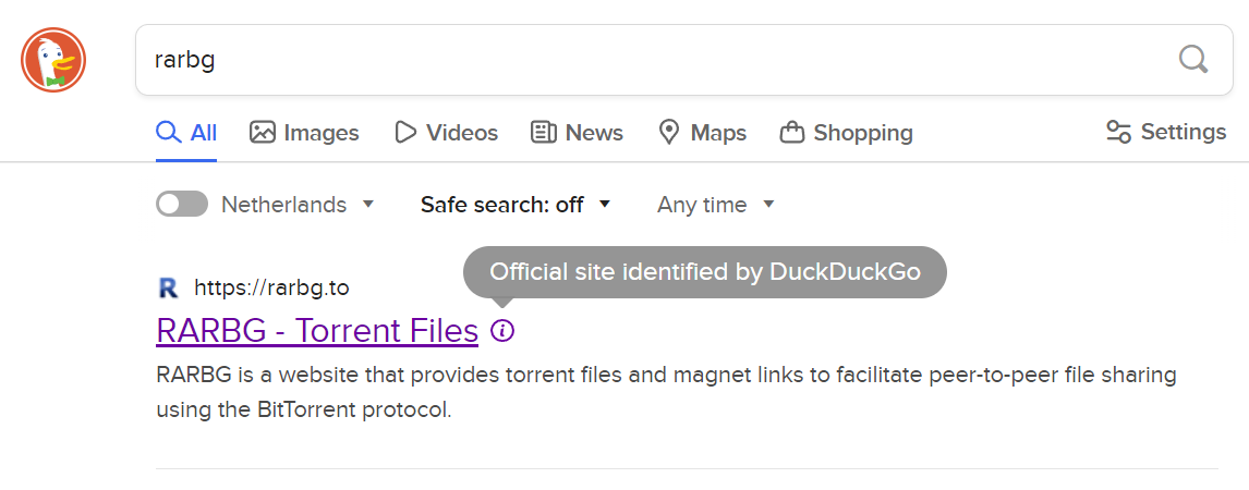 duckduckgo rarbg